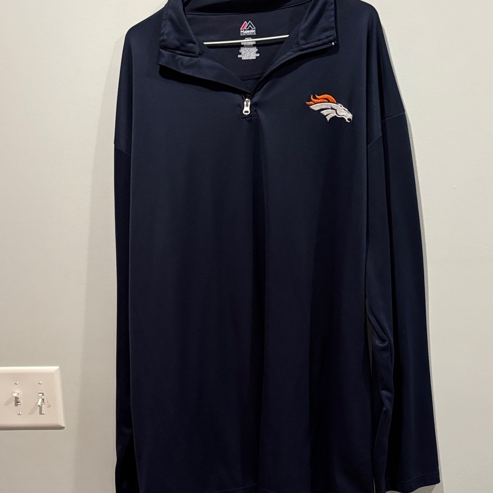 Majestic Dark Blue Quarter-Zip Jacket